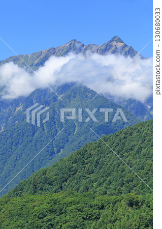 初秋時節從黑澤高原眺望的鹿島槍山 130680033