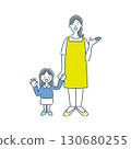 一幅簡單的線條畫插圖，畫的是女托兒所老師和女幼兒園老師指導 130680255