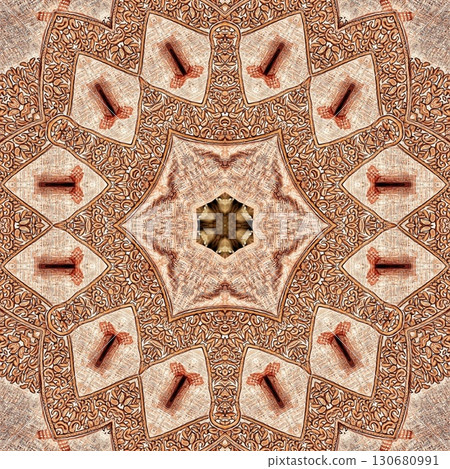 Mixed embroidery and batik art work for screen printing carpet, rug, fabric, tiles and flooring. Pattern design for the home decor, wrapping paper, curtains, wall covering etc 130680991