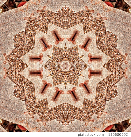 Mixed embroidery and batik art work for screen printing carpet, rug, fabric, tiles and flooring. Pattern design for the home decor, wrapping paper, curtains, wall covering etc 130680992