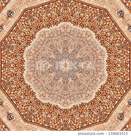 Mixed embroidery and batik art work for screen printing carpet, rug, fabric, tiles and flooring. Pattern design for the home decor, wrapping paper, curtains, wall covering etc 130681015