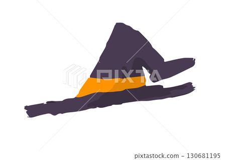 A picture book-style illustration of a witch's hat. Perfect for Halloween. Cute and stylish. A picture book-style illustration of a witch's hat. Perfect for Halloween. Cute and stylish. 130681195