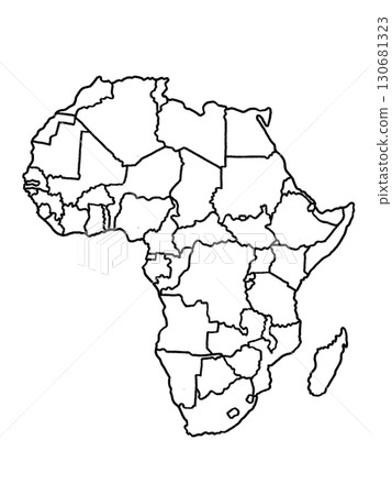 非洲地圖（空白地圖），附邊框 130681323