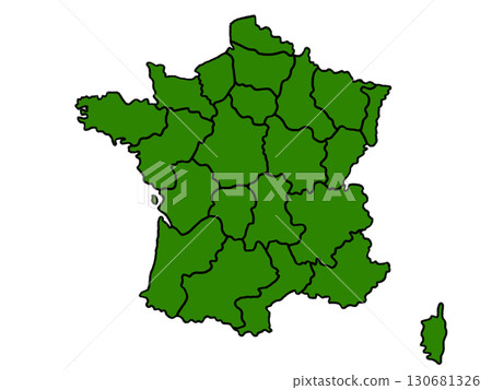 法國地圖（綠色邊框），附邊框 130681326
