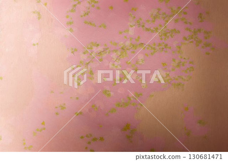 粉紅色和金色的和紙紋理 130681471