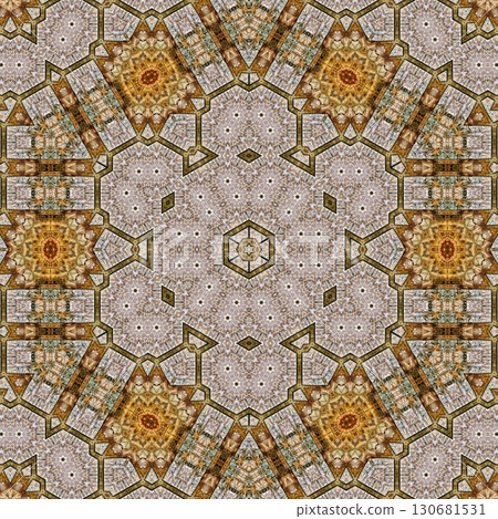 Geometric floral texture design for the website, theme. suitable for software background and user interface. medieval kaleidoscope pattern idea for print on fabric and floor carpet 130681531