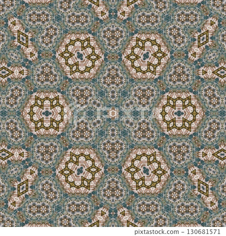 Geometric floral texture design for the website, theme. suitable for software background and user interface. medieval kaleidoscope pattern idea for print on fabric and floor carpet 130681571