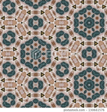 Geometric floral texture design for the website, theme. suitable for software background and user interface. medieval kaleidoscope pattern idea for print on fabric and floor carpet 130681576