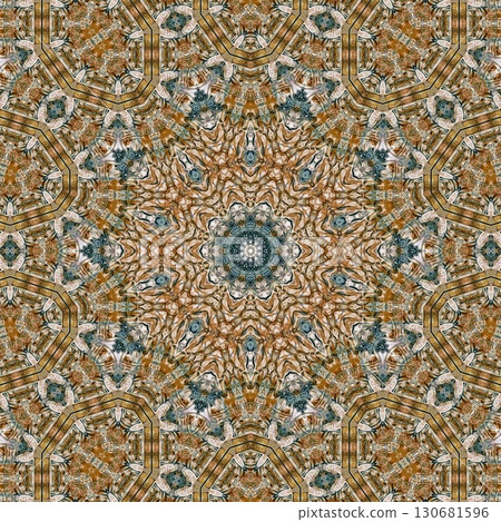 Geometric floral texture design for the website, theme. suitable for software background and user interface. medieval kaleidoscope pattern idea for print on fabric and floor carpet 130681596