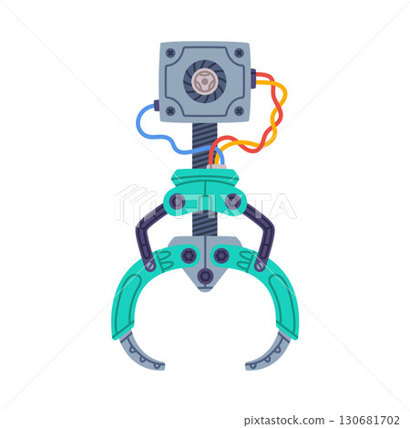 Mechanical Grip and Grabbing Machine Robotic Tool Vector Illustration 130681702