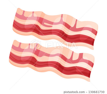 Lard and Bacon Strip as Meat Product and Food Item from Butchery Shop Vector Illustration Lard and Bacon Strip as Meat Product and Food Item from Butchery Shop Vector Illustration 130681730