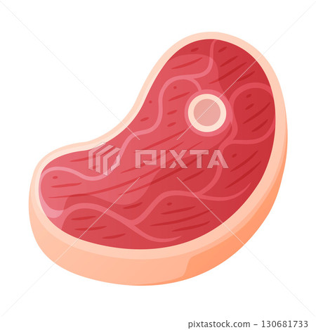 Beef Steak as Meat Product and Food Item from Butchery Shop Vector Illustration Beef Steak as Meat Product and Food Item from Butchery Shop Vector Illustration 130681733