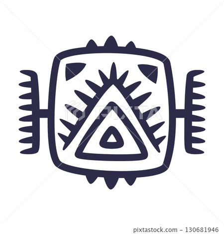 Maya Civilization Symbols and Primitive Traditional Sign Vector Illustration Maya Civilization Symbols and Primitive Traditional Sign Vector Illustration 130681946