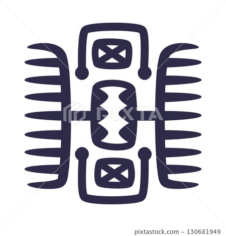 Maya Civilization Symbols and Primitive Traditional Sign Vector Illustration 130681949