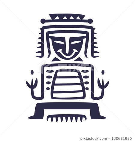 Maya Civilization Symbols and Primitive Traditional Sign Vector Illustration 130681950