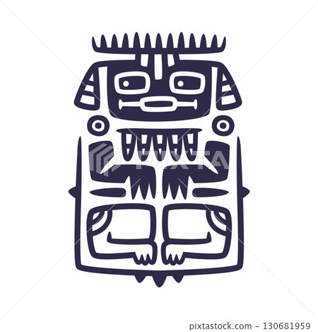 Maya Civilization Symbols and Primitive Traditional Sign Vector Illustration 130681959