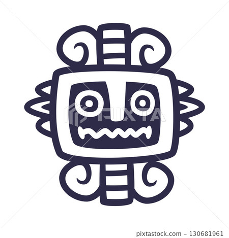 Maya Civilization Symbols and Primitive Traditional Sign Vector Illustration Maya Civilization Symbols and Primitive Traditional Sign Vector Illustration 130681961