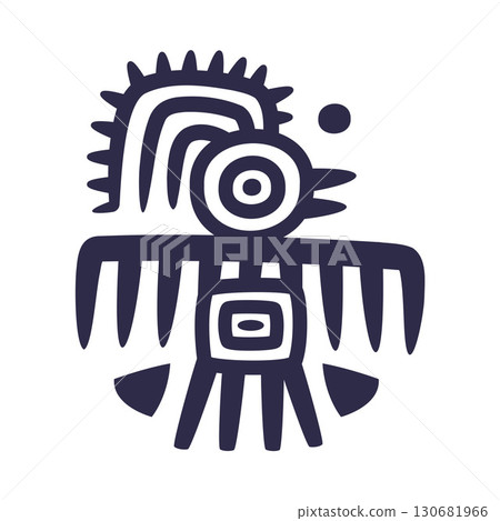 Maya Civilization Symbols and Primitive Traditional Sign Vector Illustration Maya Civilization Symbols and Primitive Traditional Sign Vector Illustration 130681966