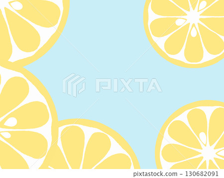 清爽可愛的檸檬片背景插圖 清爽可愛的檸檬片背景插圖 130682091
