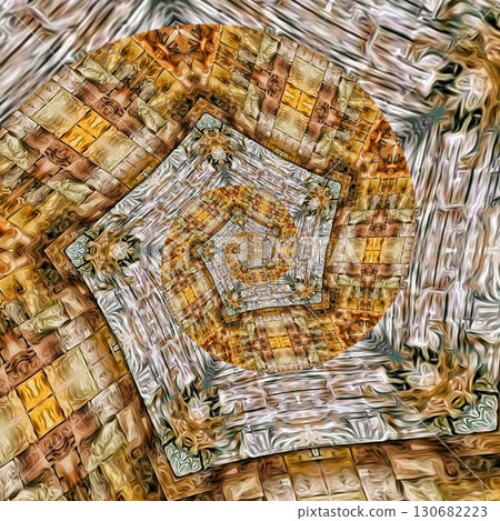 Tribal concept design for textile, flyer, brochure, magazine cover printing. Indigenous fashion pattern background for interior decoration and traditional costume or handicraft making 130682223