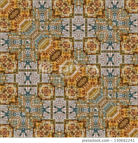 Tribal concept design for textile, flyer, brochure, magazine cover printing. Indigenous fashion pattern background for interior decoration and traditional costume or handicraft making 130682241