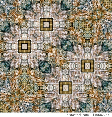 Tribal concept design for textile, flyer, brochure, magazine cover printing. Indigenous fashion pattern background for interior decoration and traditional costume or handicraft making 130682253