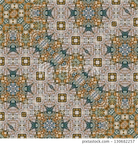 Tribal concept design for textile, flyer, brochure, magazine cover printing. Indigenous fashion pattern background for interior decoration and traditional costume or handicraft making 130682257