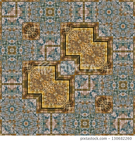 Tribal concept design for textile, flyer, brochure, magazine cover printing. Indigenous fashion pattern background for interior decoration and traditional costume or handicraft making 130682260