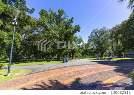 Melbourne, Australia - January 3, 2024 : View of Fitzroy Gardens in summertime in Melbourne, Australia on January 3, 2024. 130682511