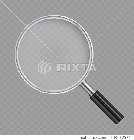 Realistic magnifying glass isolated on transparent background. Vector Realistic magnifying glass isolated on transparent background. Vector 130682575