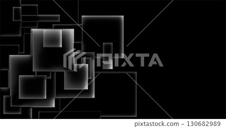 3d rendering. Abstract background modern geometric cubes in ambient occlusion with neon glow on a dark background. Minimalistic design for poster, cover, branding, banner, poster. 3d rendering. Abstract background modern geometric cubes in ambient occlusion with neon glow on a dark background. Minimalistic design for poster, cover, branding, banner, poster. 130682989