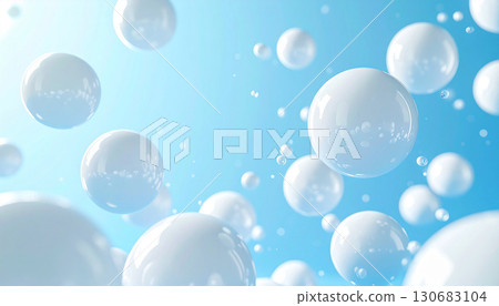 一個讓人聯想到鈣的白色球體和柔和的淺藍色背景 130683104