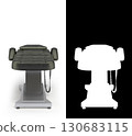 new black leather cosmetology chair with adjustable positions front view 3d render on white with alpha 130683115