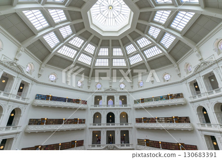 Melbourne, Australia - December 29,2023 : La Trobe reading room at the State Library of Victoria in Melbourne, Australia on December 29,2023. 130683391