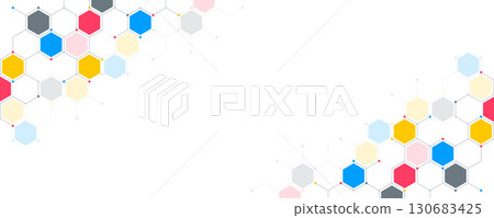 Abstract design element with geometric background of hexagons shape pattern 130683425
