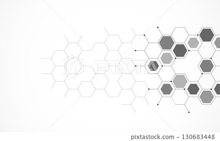 Abstract design element with geometric background of hexagons shape pattern Abstract design element with geometric background of hexagons shape pattern 130683448