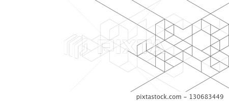 Abstract geometric background with isometric blocks, polygon shape pattern Abstract geometric background with isometric blocks, polygon shape pattern 130683449