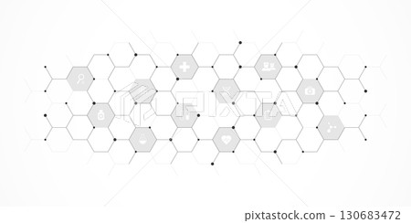 Medical background and healthcare technology with flat icons and symbols. Design template of concept and idea for health care business, innovation medicine, health safety, science. Illustration Medical background and healthcare technology with flat icons and symbols. Design template of concept and idea for health care business, innovation medicine, health safety, science. Illustration 130683472