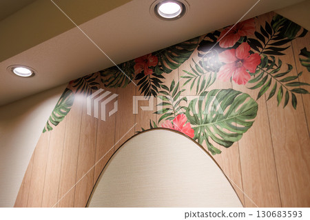 Tropical plant interior. Resort hotel near the port. Naha Tomari Port, Naha City, Okinawa Prefecture - June 26, 2025 130683593