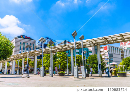 Yokohama cityscape in Japan, overlooking the subway "Center Minami Station" 130683714