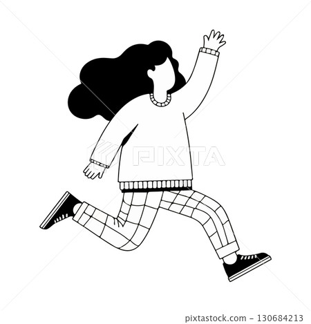Running Woman Illustration Running Woman Illustration 130684213