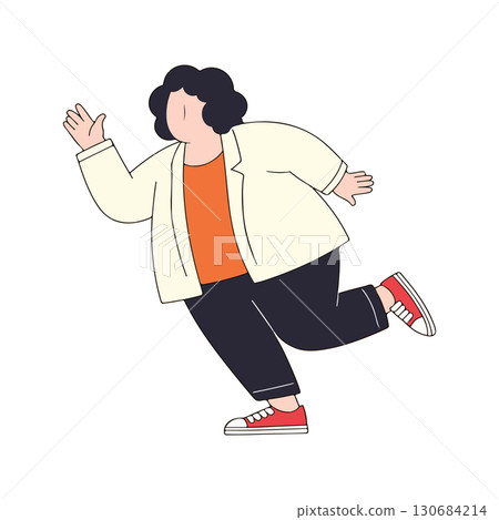 Cartoon Woman in Motion Cartoon Woman in Motion 130684214