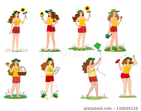 Girl Enjoying Summer Activities 130684238