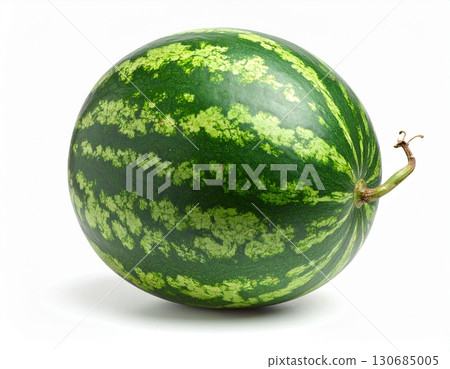 Fresh Whole Watermelon on White Background Fresh Whole Watermelon on White Background 130685005