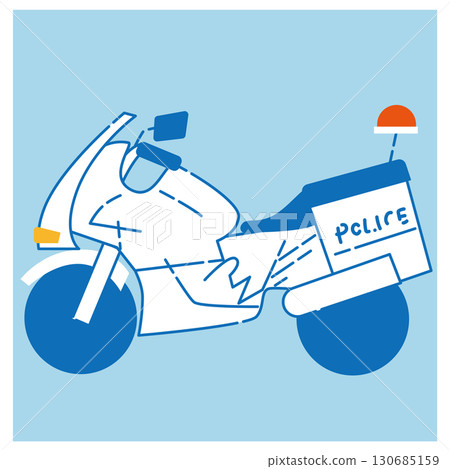 Police motorcycle vector illustration material 130685159