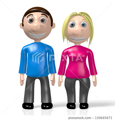 3D people - wife, husband 3D people - wife, husband 130685671