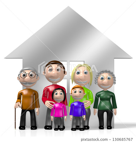 3D family - house shape 3D family - house shape 130685767
