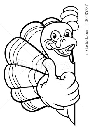 Turkey Thanksgiving Cartoon Bird Christmas Mascot Turkey Thanksgiving Cartoon Bird Christmas Mascot 130685787
