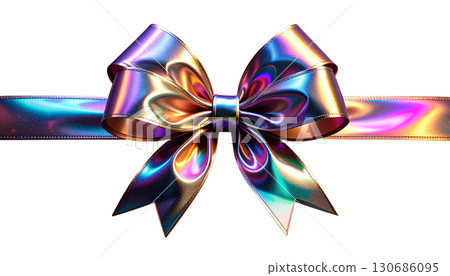 Purple satin ribbon bow for gift decoration, Christmas or birthday isolated on white background Purple satin ribbon bow for gift decoration, Christmas or birthday isolated on white background 130686095