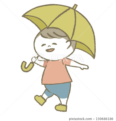 打著陽傘的孩子 130686186